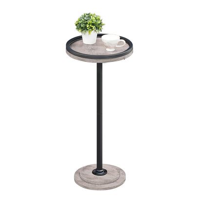 HOOBRO Small Round Side Table, Drink Table, Coffee Martini Table with Pedestal Accent for Small Spaces in Living Room, Bedroom, Sofa Couch, Rustic Brown BF168BZ01