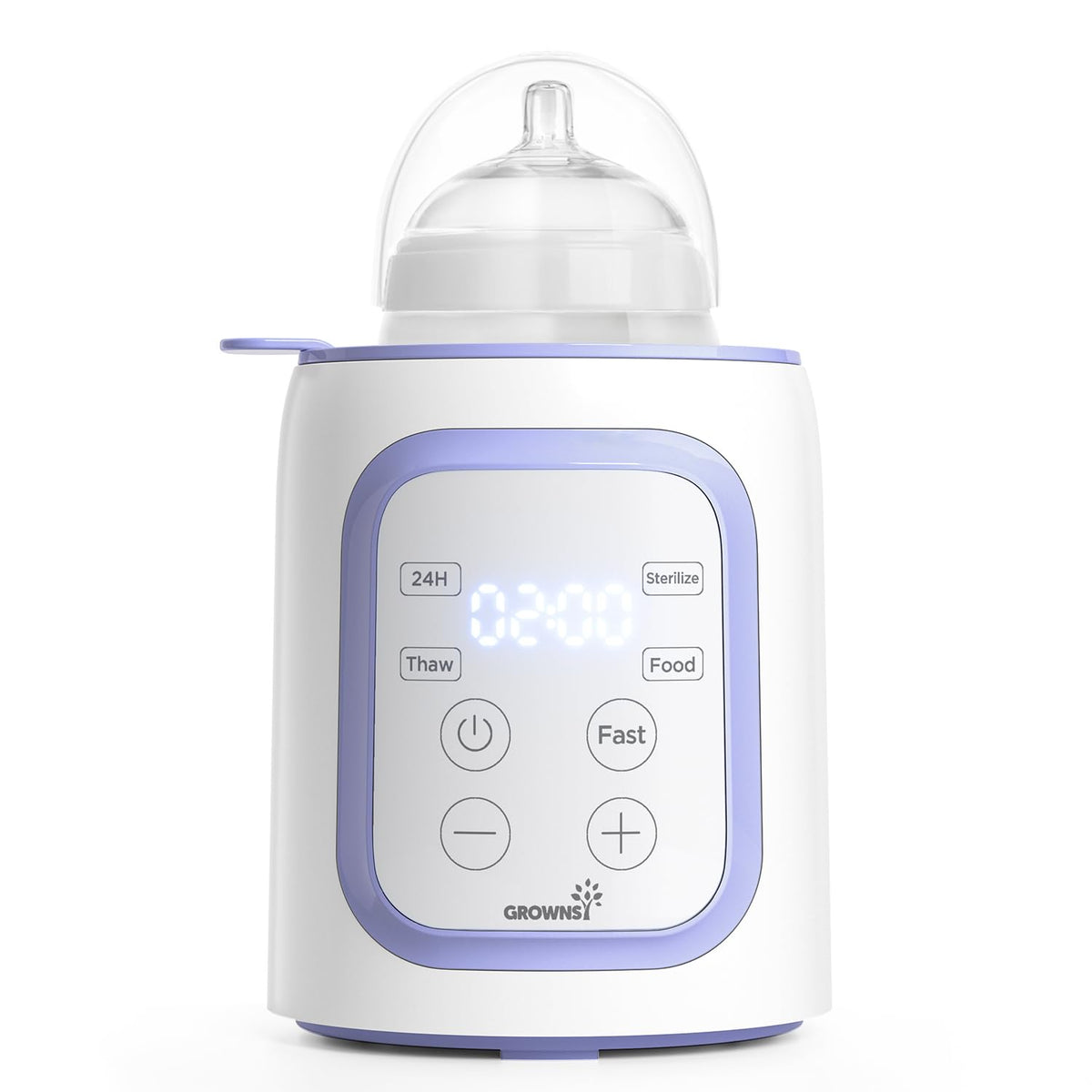 Grownsy 8-in-1 OG Fast Bottle Warmer with Timer, Gray