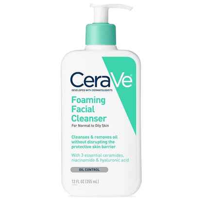 CeraVe Foaming Facial Cleanser, Gentle Cleanser for Oily Skin, 8oz