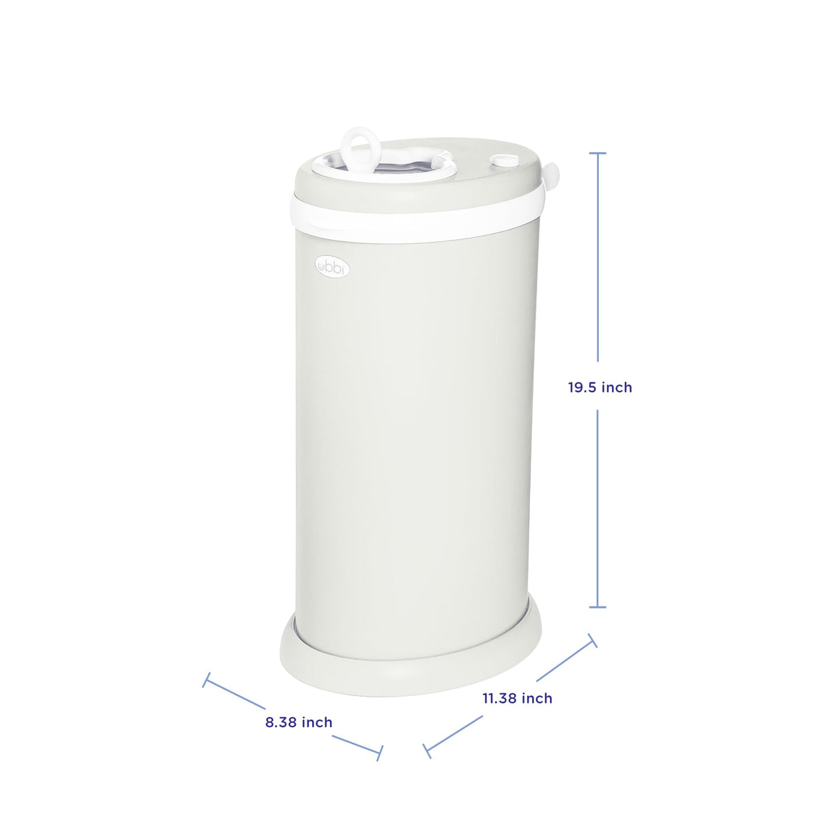 Ubbi Stainless Steel Diaper Pail, No Special Bags, Odor-Locking, White