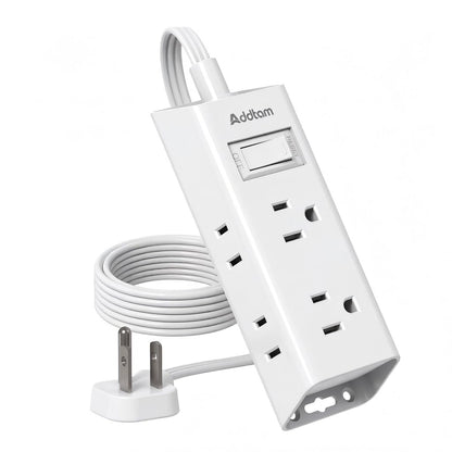 Addtam Flat Plug Extension Cord with 6 Outlet Extender for Cruise Travel
