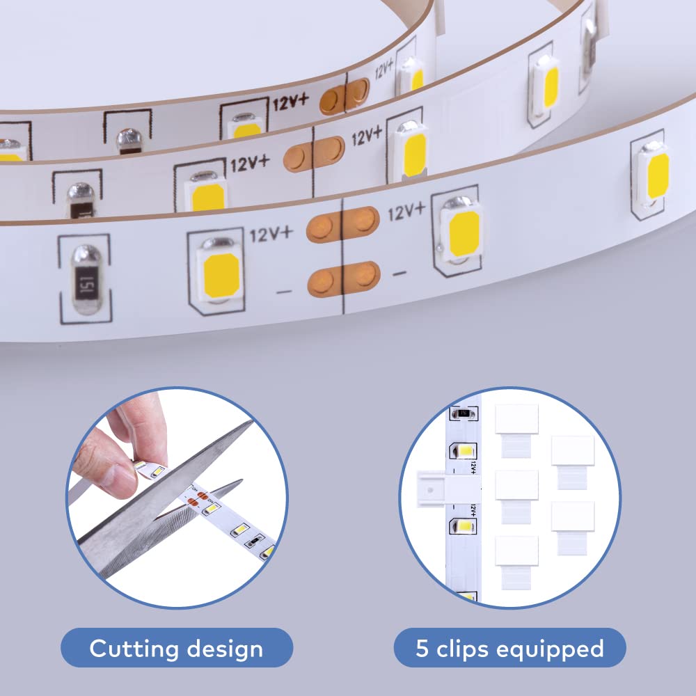 Govee Warm White LED Strip Lights 16.4ft with Control Box, 3000K, Dimmable