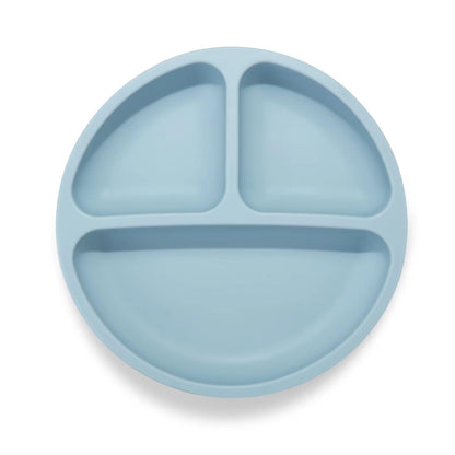 PandaEar 3 Pack Toddler Plates, Silicone Divided Suction Plate for Babies, BPA-Free 100% Food-Grade Silicone Unbreakable Baby Plate (Pink/Purple/Blue, Without Lids)
