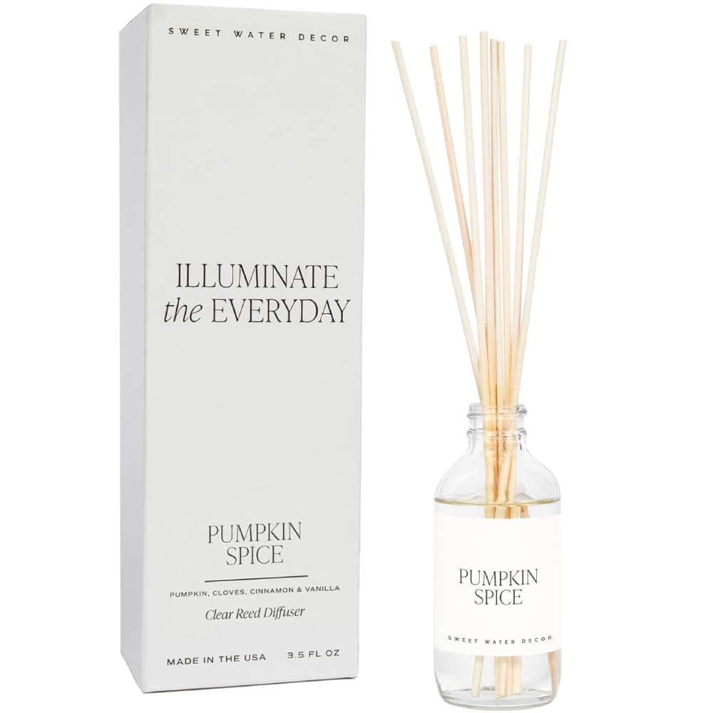 Sweet Water Decor Spa Day Reed Diffuser Set - Sea Salt, Jasmine, Wood, and Cream Scented Diffuser - Relaxing Spa Scent Diffusers for Home, Long Lasting Fragrance, Made in the USA