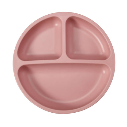 PandaEar 3 Pack Toddler Plates, Silicone Divided Suction Plate for Babies, BPA-Free 100% Food-Grade Silicone Unbreakable Baby Plate (Pink/Purple/Blue, Without Lids)