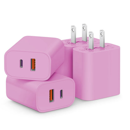 [4 Pack] 20W USB C Charger Block Fast Charging Multiport Adapter
