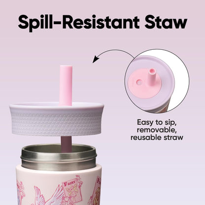 Owala Tumbler Kids Plastic Water Bottle 15 oz Home Base
