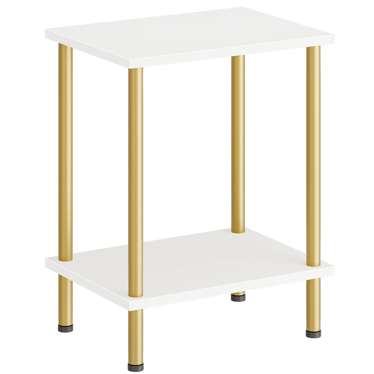 HOOBRO End Table, Small Side Table, Nightstand with 2-Layer Storage Shelves, Sofa Table for Small Spaces, Living Room, Bedroom, Stable Frame, Easy Assembly, Rustic Brown BF09BZ01