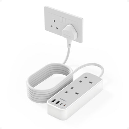 TESSAN 1.5M Extension Lead with PD 20W USB C Charger (4 USB Slots)