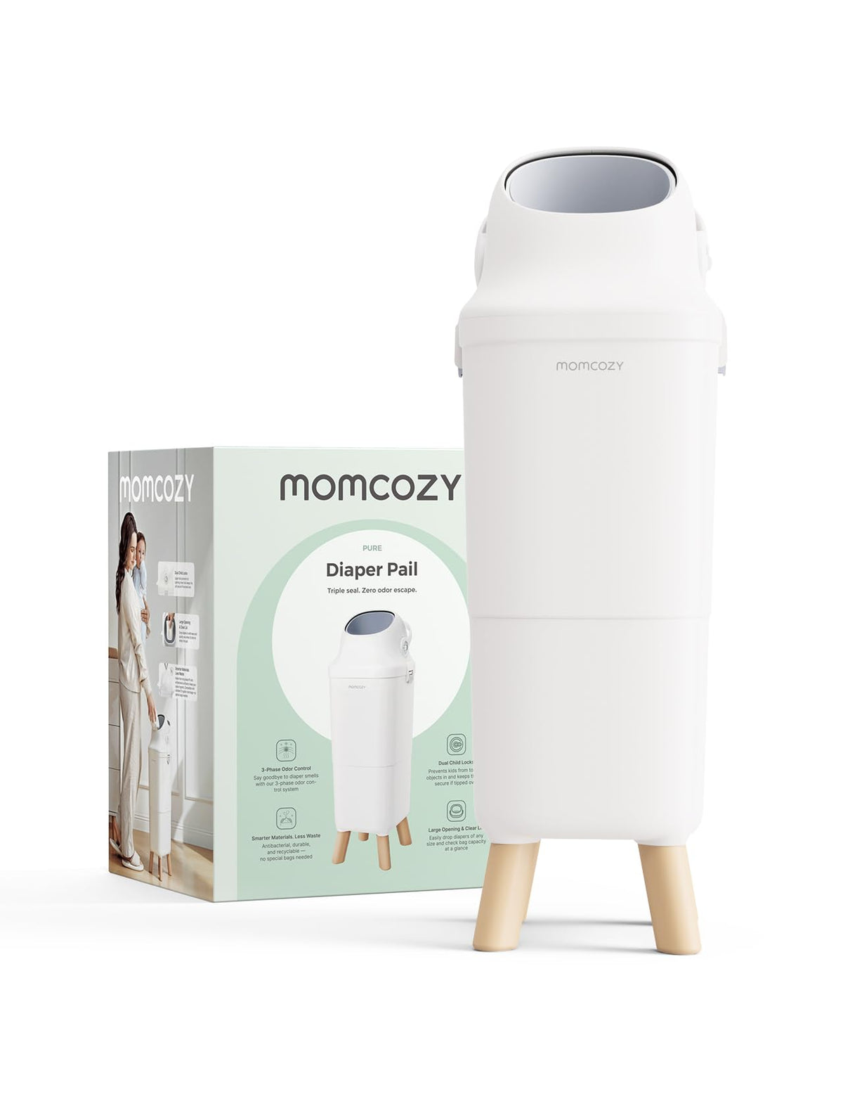 Momcozy 13 Gallon Drawstring Diaper Pail Bags, 45 Count, Ultra Thick
