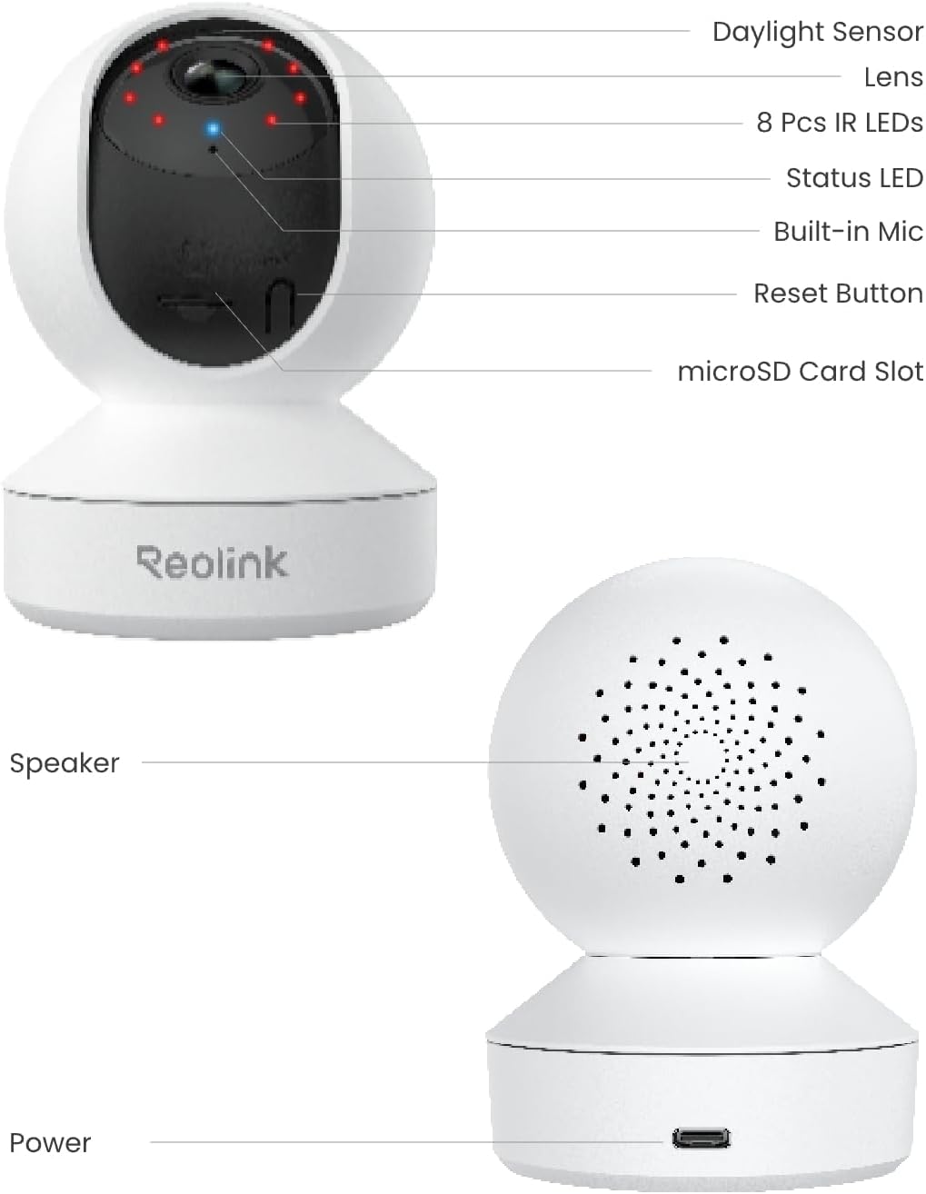 REOLINK 4MP 2K Indoor Camera E1, Plug-in WiFi 6 Security Camera