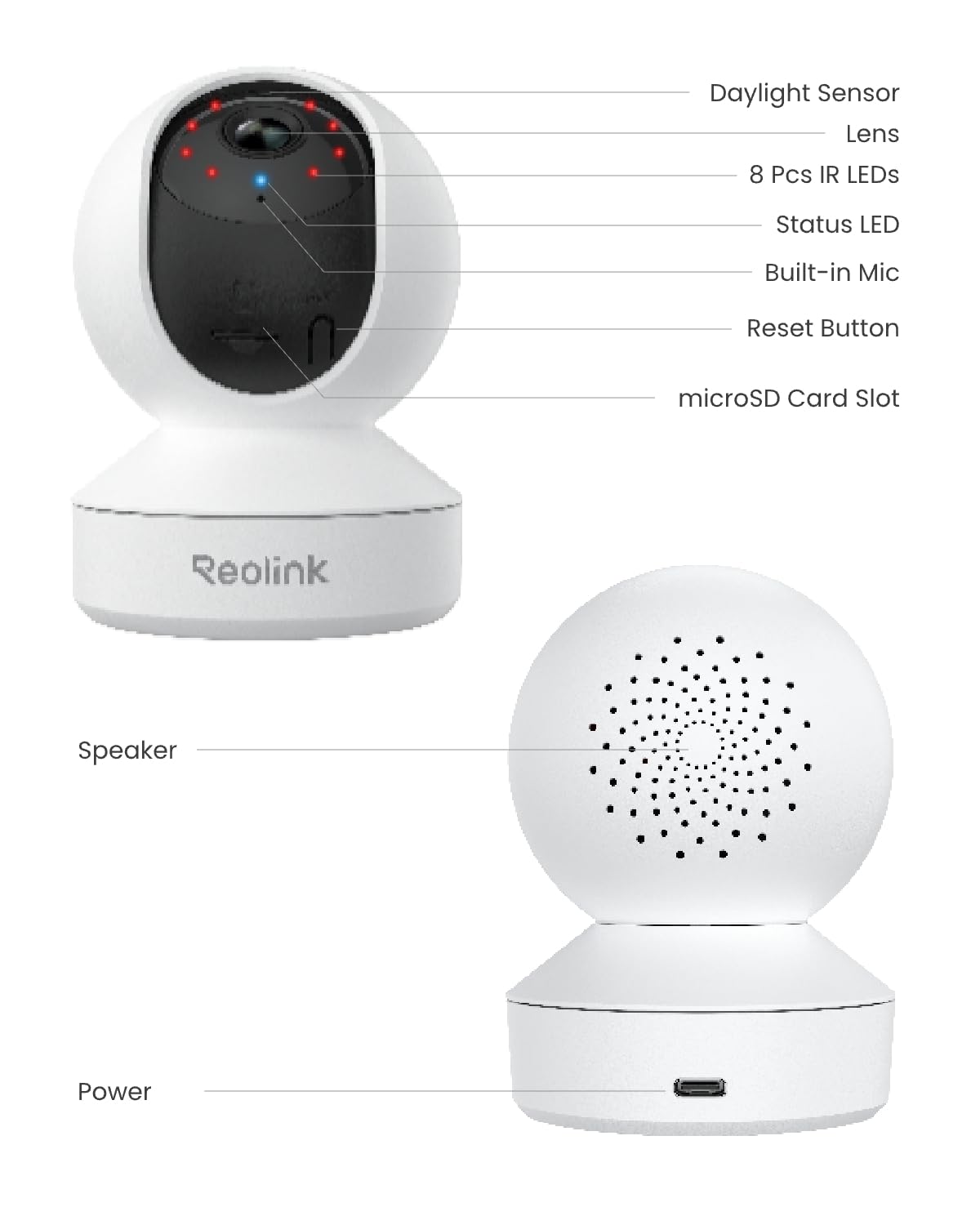REOLINK 4MP 2K Indoor Camera E1, Plug-in WiFi 6 Security Camera