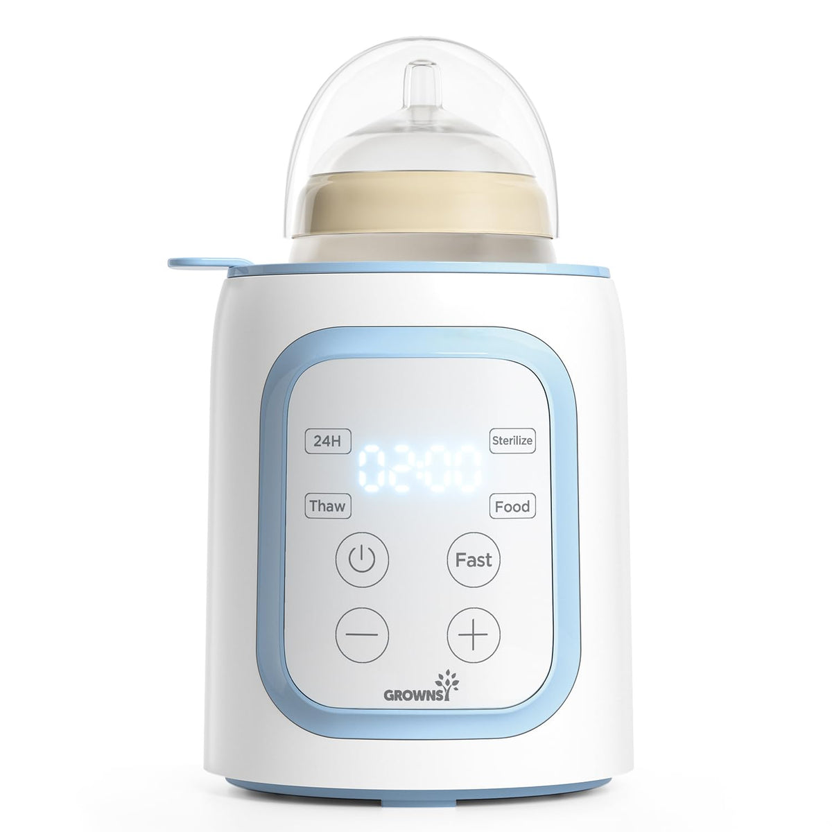 Grownsy 8-in-1 OG Fast Bottle Warmer with Timer, Gray