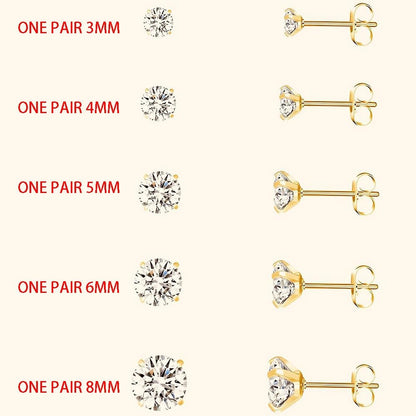 10 Pairs Small Stud Earrings for Women Hypoallergenic Multiple Piercings