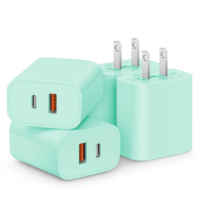 [4 Pack] 20W USB C Charger Block Fast Charging Multiport Adapter