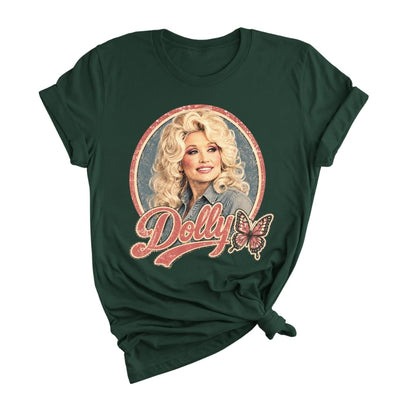 Dolly Legend Parton Shirt for Women, Memorial Butterfly Retro Country Music Tee