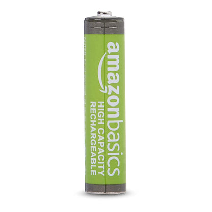 Amazon Basics 8-Pack Rechargeable AAA NiMH High-Capacity Batteries, 850 mAh, 1.2V, Recharge up to 500x Times, Pre-Charged