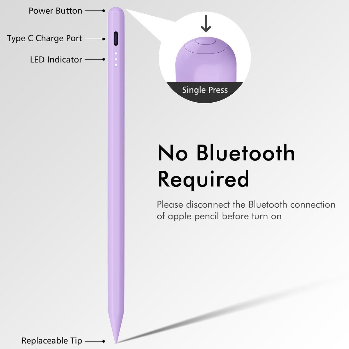 DIGIROOT iPad Pencil for 2018-2026, Plam Rejection Stylus Pen for iPad