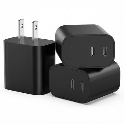 USB C Charger Block 3 Pack, Dual Port 20W Fast Wall Plug