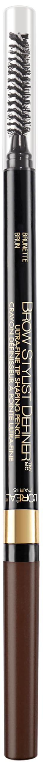L'Oreal Paris Makeup Brow Stylist Definer Waterproof Eyebrow Pencil, Ultra-Fine Mechanical Pencil, Draws Tiny Brow Hairs and Fills in Sparse Areas and Gaps, Dark Brunette, 0.11 Ounce (Pack of 2)
