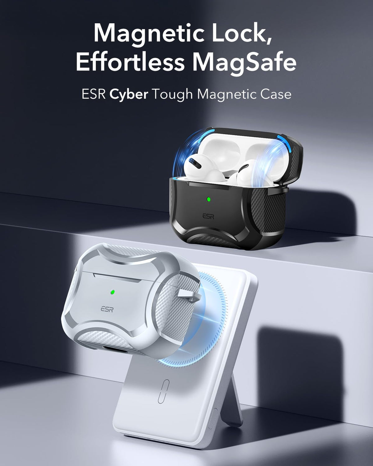 ESR for AirPods Pro 2 Case, Compatible with MagSafe, Cyber Series, Black