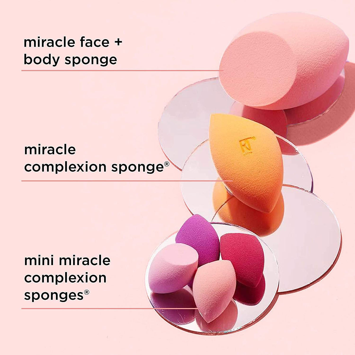Real Techniques Mini Miracle Complexion Sponge for Makeup, 4 Count
