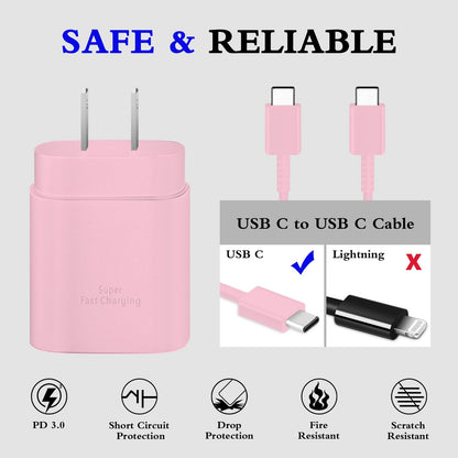 Type C Charger Fast Charging 2-Pack 25W Long 6FT USB C Cable