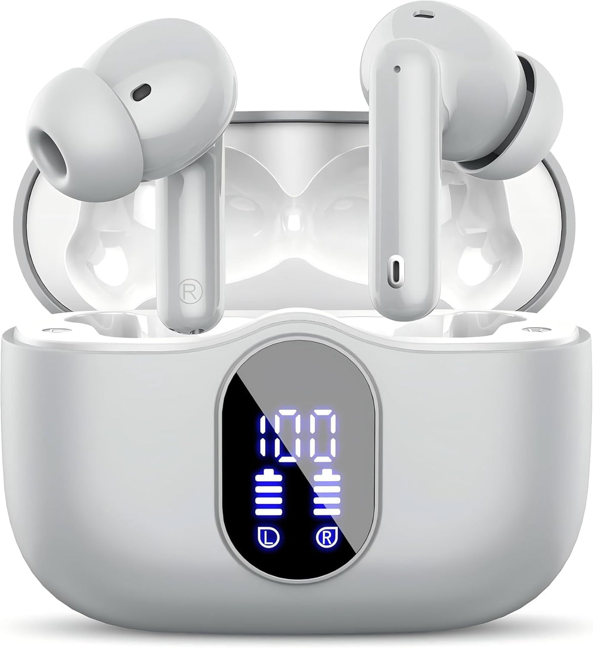 Wireless Earbuds, Bluetooth 5.4 Headphones Bass Stereo/Clear Call,Rose Gold
