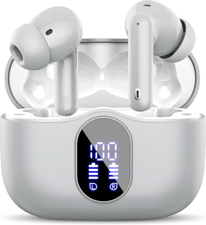 Wireless Earbuds, Bluetooth 5.4 Headphones Bass Stereo/Clear Call,Rose Gold
