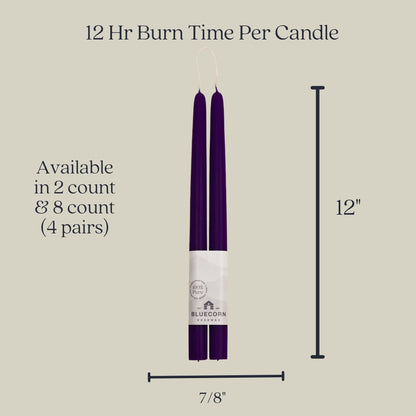 Taper Candles, 12 Inch Terracotta, 2 Count