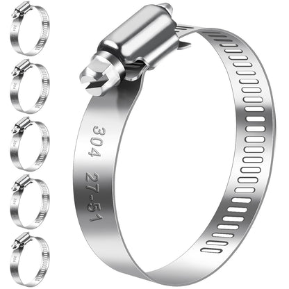 Bolatus Hose Clips 6-51 mm, 22 Pcs Hose Clamp Stainless Steel 304
