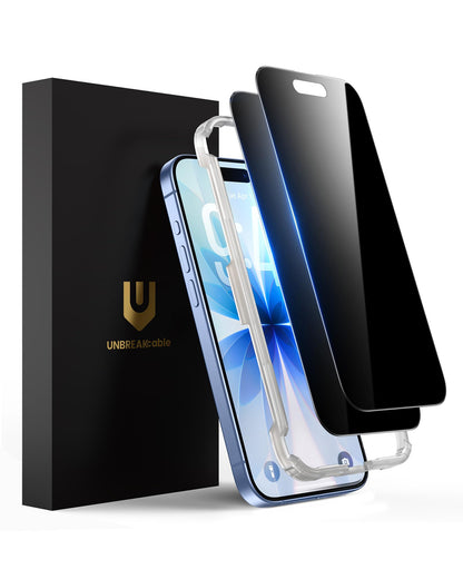 UNBREAKcable Privacy Screen Protector for iPhone 16 Pro, 2-Pack