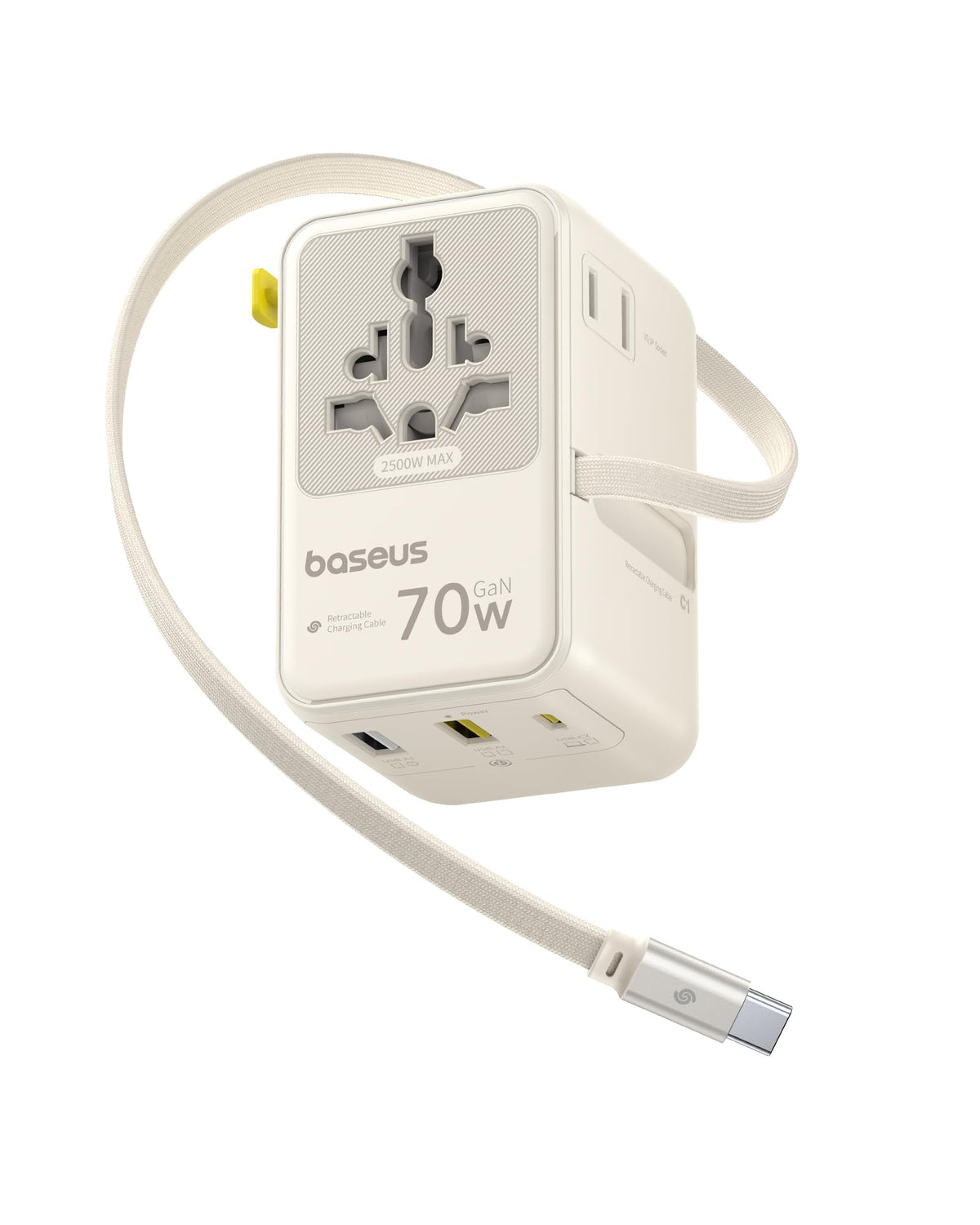 Baseus 70W Universal Travel Adapter, 6-in-1 International Plug Adapter