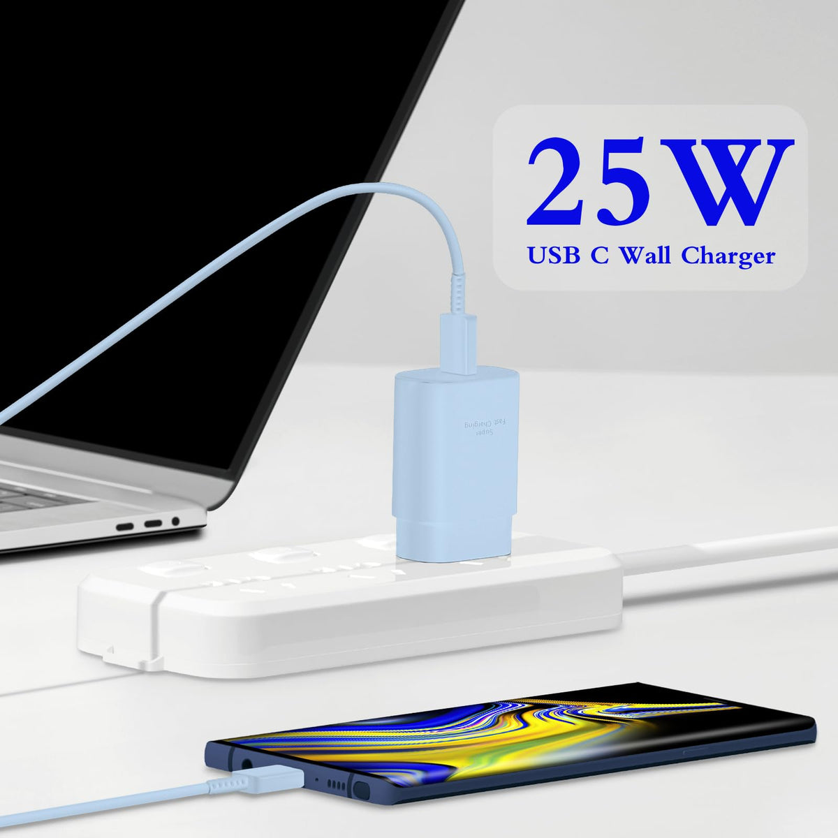 Type C Charger Fast Charging 2-Pack 25W Long 6FT USB C Cable