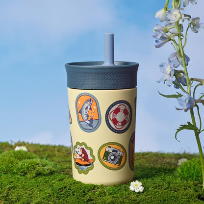 Owala Tumbler Kids Plastic Water Bottle 15 oz Home Base