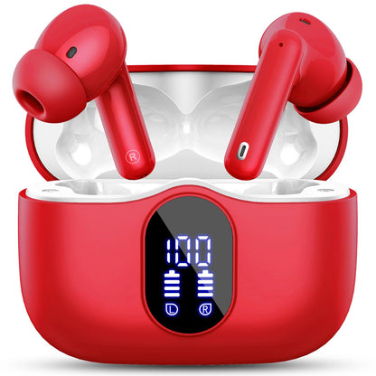 Wireless Earbuds, Bluetooth 5.4 Headphones Bass Stereo/Clear Call,Rose Gold