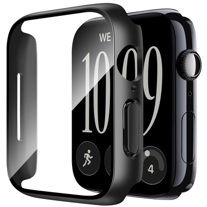 Smiling 2 Pack Case Compatible with Apple Watch Series 9 (2023)/Series 8 /Series 7 45mm with Tempered Glass Screen Protector, Hard PC Case Overall Protective Cover- Starlight