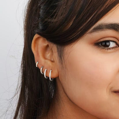 1Pair 316L Surgical Steel Opal Small Hoop Earrings for Women Hypoallergenic Medical Grade Lightweight For Cartilage Helix Daith Tragus Lobe Piercing Jewelry