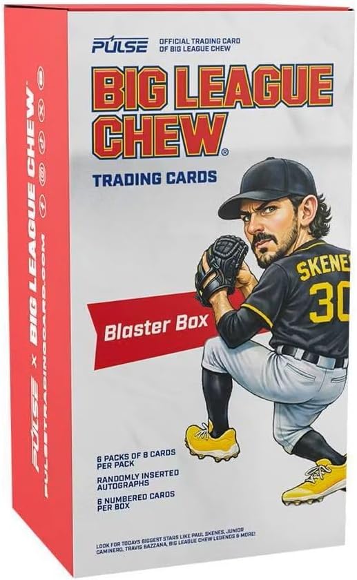 2026 Pulse Big League Chew Baseball Blaster Trading Card Box (6 Numbered Cards Per Box)