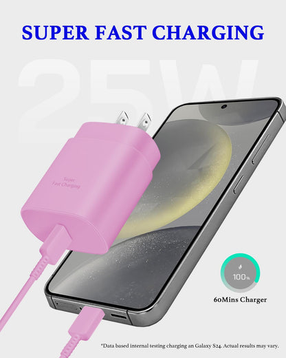 Type C Charger Fast Charging 2-Pack 25W Long 6FT USB C Cable
