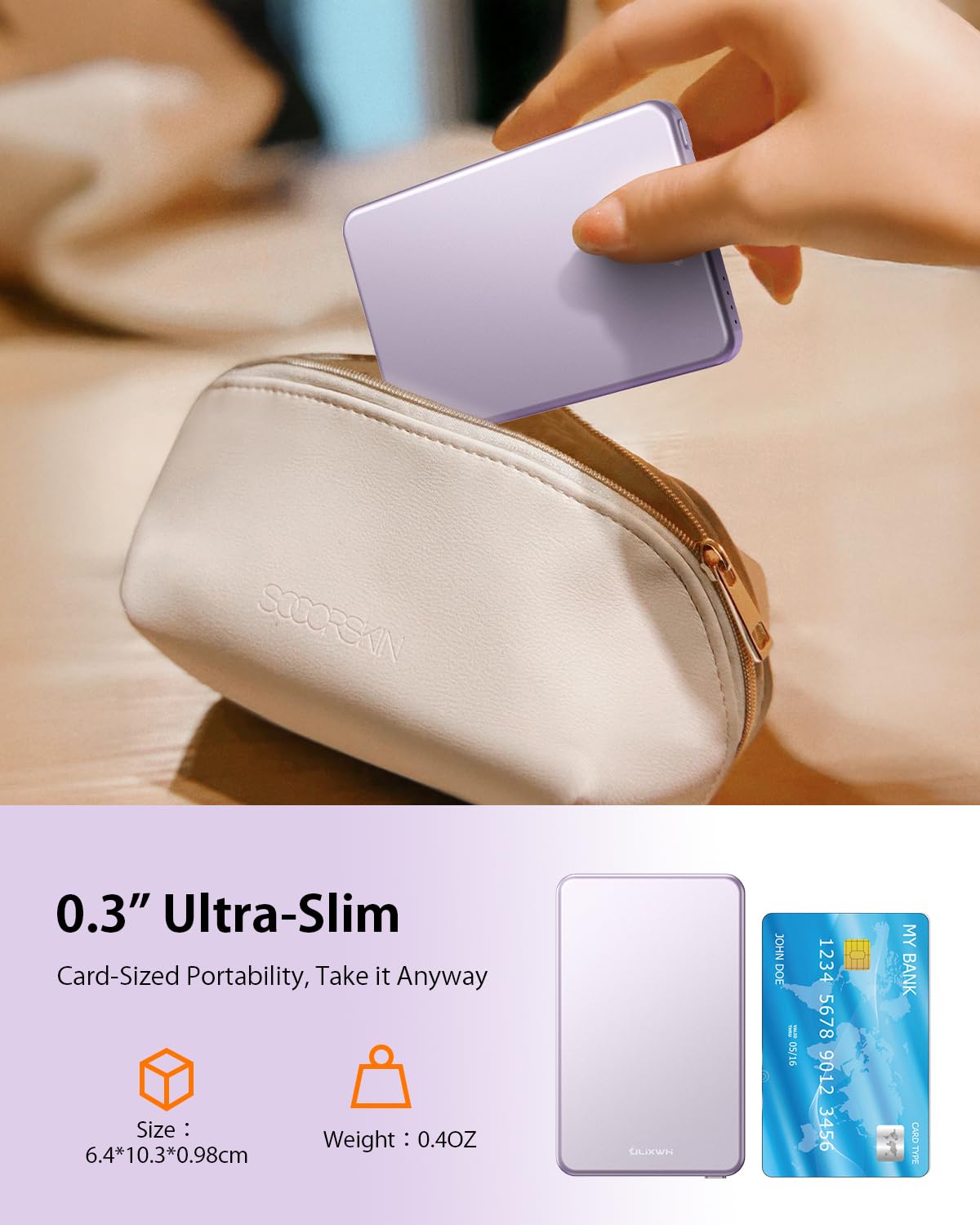 [0.3" Ultra Slim] [Alloy-Made] ULiXWH for Magsafe Portable Charger iPhone