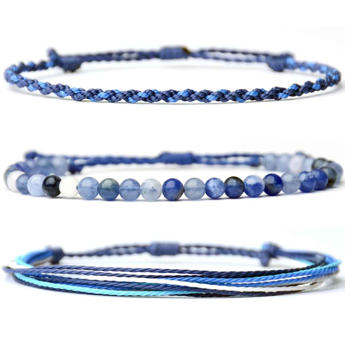 Mezcla Vida Handmade Natural Stone Beaded Healing Bracelet Gift for Men Adjustable Rope String Bracelet