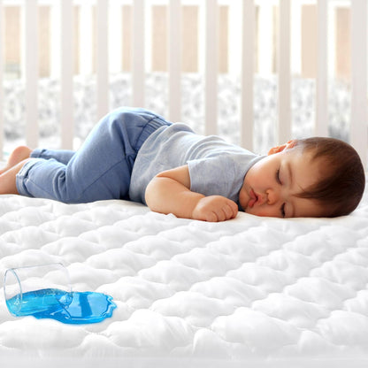Crib Mattress Protector Sheets Fitted Waterproof Mattress Pad Cover 2 Pack