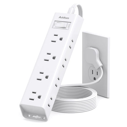 Flat Plug Power Strip, Ultra Thin Flat Extension Cord - 12 Outlets 3 Sides