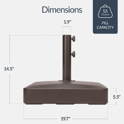 Best Choice Products Fillable Umbrella Base Stand Round Sunburst Plastic Patio Umbrella Base Stand, Pole Holder for Outdoor, Lawn w/ 55lbs Weight Capacity, Adjustment Knob