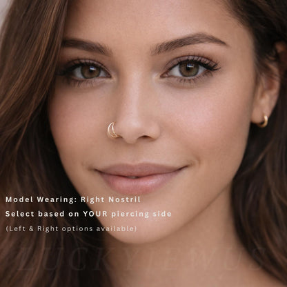 Double Hoop Nose Ring, 14K Gold Filled/Sterling Silver,20G/22G,6mm/7mm/8mm