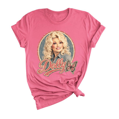 Dolly Legend Parton Shirt for Women, Memorial Butterfly Retro Country Music Tee