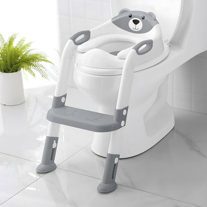 Potty Training Toilet for Toddlers, 2-in-1 Potty Training seat, Anti-Slip (Chocolate, Bear)