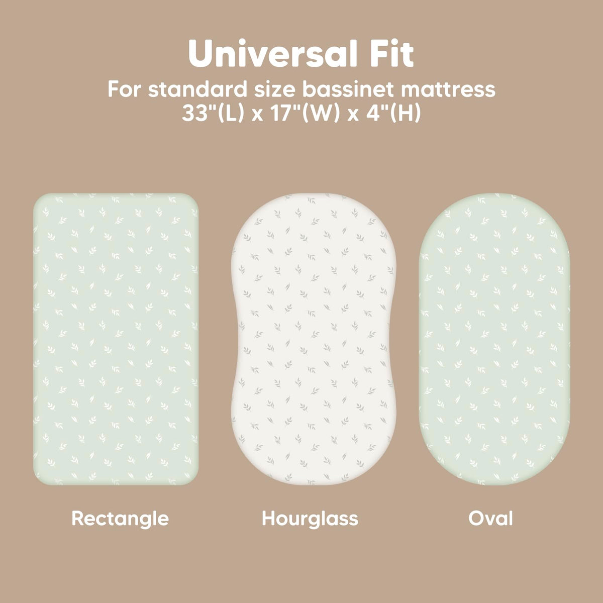 2pk Organic Baby Bassinet Sheets Boys, Girls, Fitted Sheet (Soft White)
