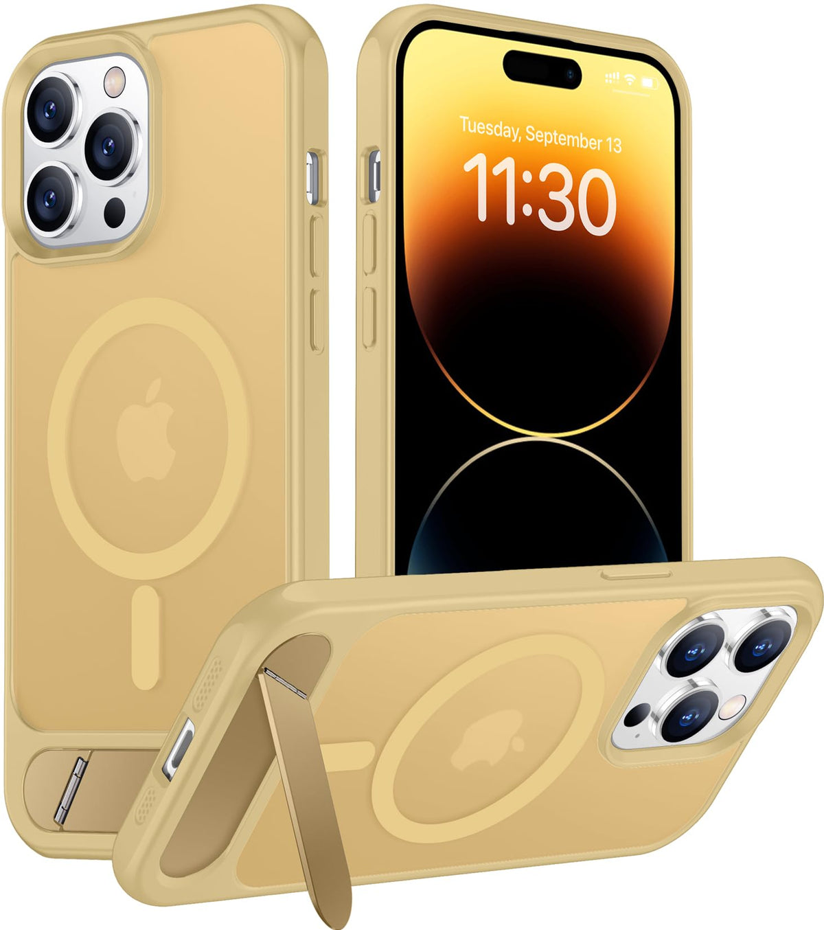 Temdan Magnetic Compatible with iPhone 16 Pro Max Case, [Built-in Invisible Kickstand][Compatible with MagSafe] [Military Grade Shockproof] Slim Translucent Matte Phone Case for iPhone 16 Pro Max 6.9"
